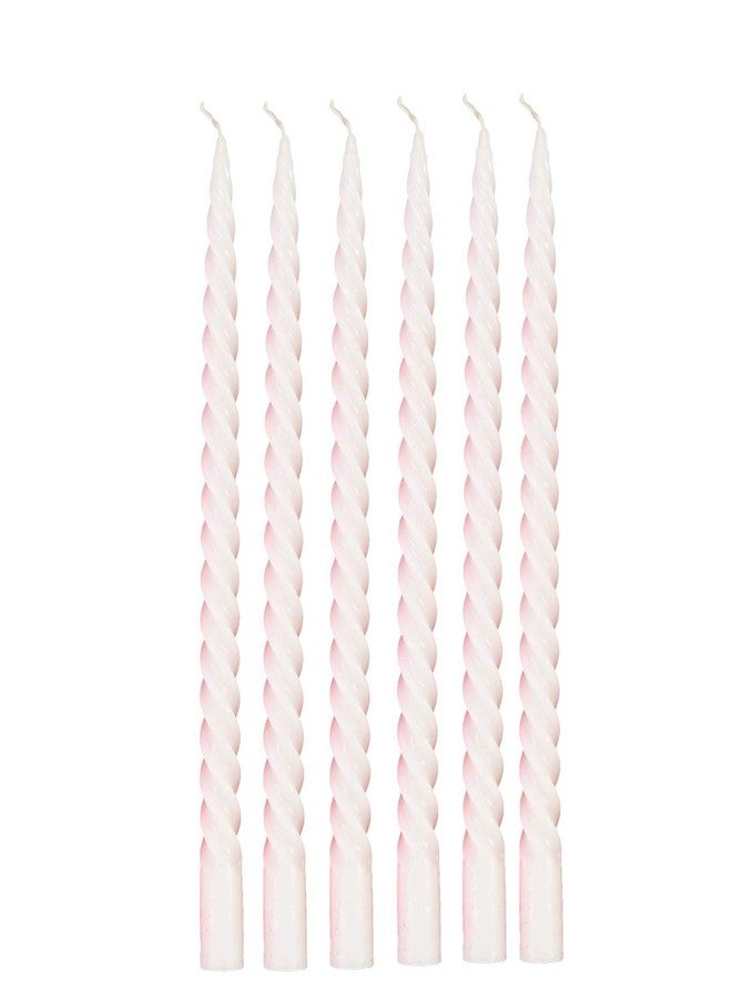 Luces Paraffin Wax Smokeless Scented White Colour Twisted Stick Candles Decorations for Living Room Pack of 6 - Image 1